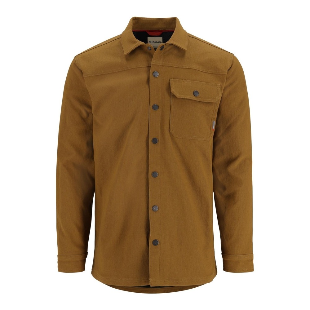 SIMMS Gallatin Chore Coat Men's Medium Bronzeback Flannel Lined Snap Up Fishing